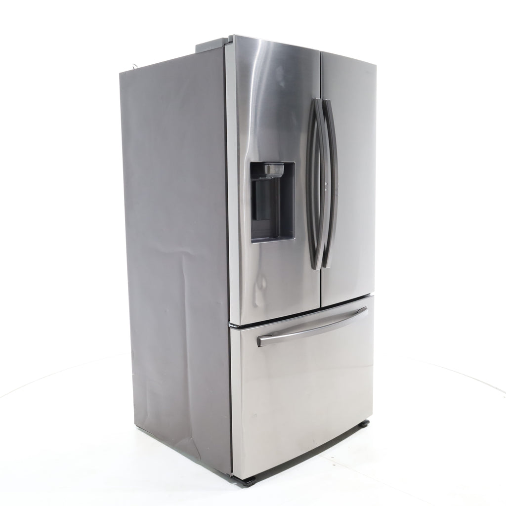 Pictures of Fingerprint Resistant Stainless Steel ENERGY STAR Samsung 27 cu. ft. 3 Door French Door Refrigerator with Exterior Water and Ice Dispenser - Scratch & Dent - Moderate - Neu Appliance Outlet - Discount Appliance Outlet in Austin, Tx