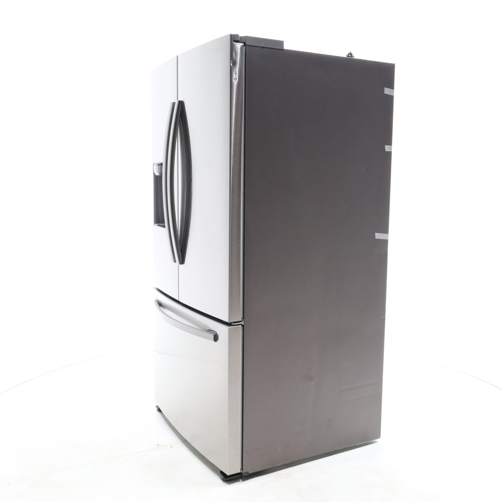 Pictures of Fingerprint Resistant Stainless Steel ENERGY STAR Samsung 27 cu. ft. 3 Door French Door Refrigerator with Exterior Water and Ice Dispenser - Scratch & Dent - Moderate - Neu Appliance Outlet - Discount Appliance Outlet in Austin, Tx