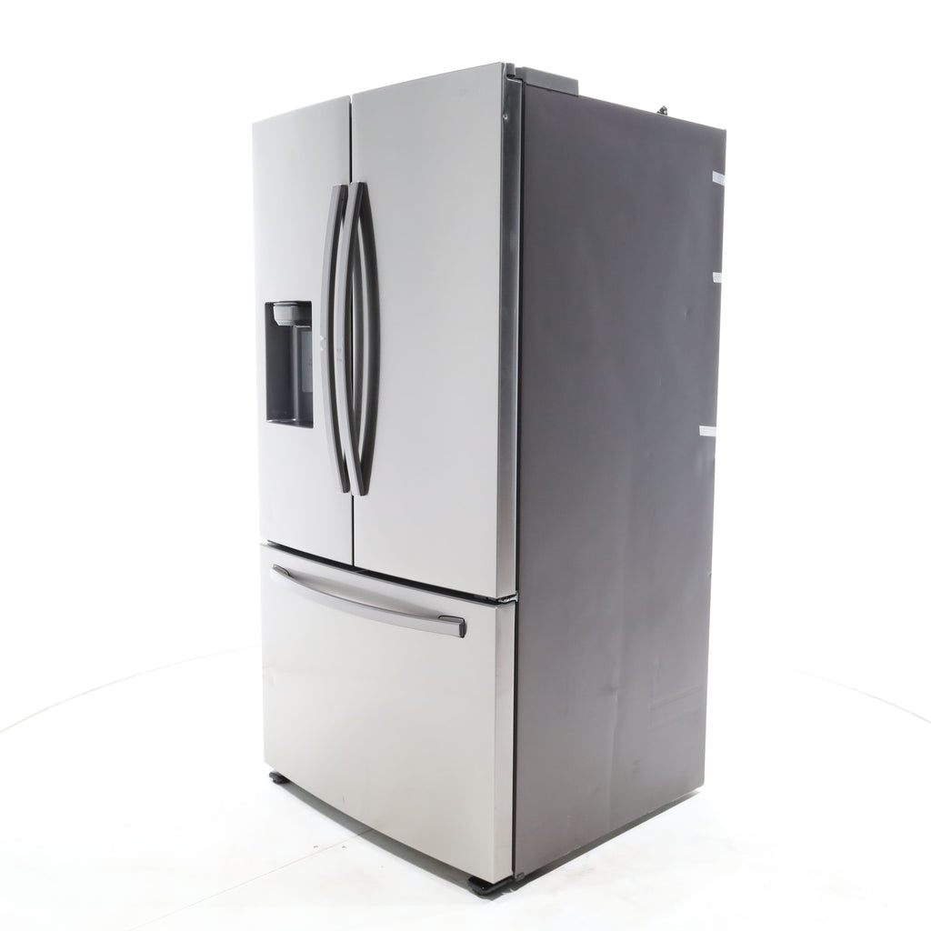 Pictures of Fingerprint Resistant Stainless Steel ENERGY STAR Samsung 27 cu. ft. 3 Door French Door Refrigerator with Exterior Water and Ice Dispenser - Scratch & Dent - Moderate - Neu Appliance Outlet - Discount Appliance Outlet in Austin, Tx