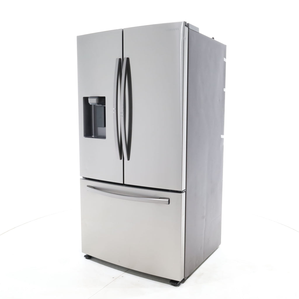 Pictures of Fingerprint Resistant Stainless Steel ENERGY STAR Samsung 27 cu. ft. 3 Door French Door Refrigerator with Exterior Water and Ice Dispenser - Scratch & Dent - Moderate - Neu Appliance Outlet - Discount Appliance Outlet in Austin, Tx