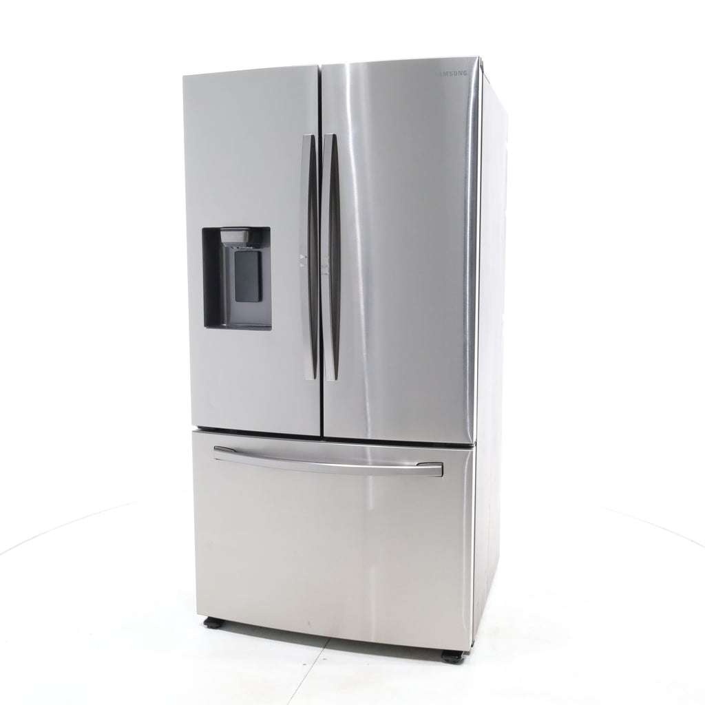 Pictures of Fingerprint Resistant Stainless Steel ENERGY STAR Samsung 27 cu. ft. 3 Door French Door Refrigerator with Exterior Water and Ice Dispenser - Scratch & Dent - Moderate - Neu Appliance Outlet - Discount Appliance Outlet in Austin, Tx