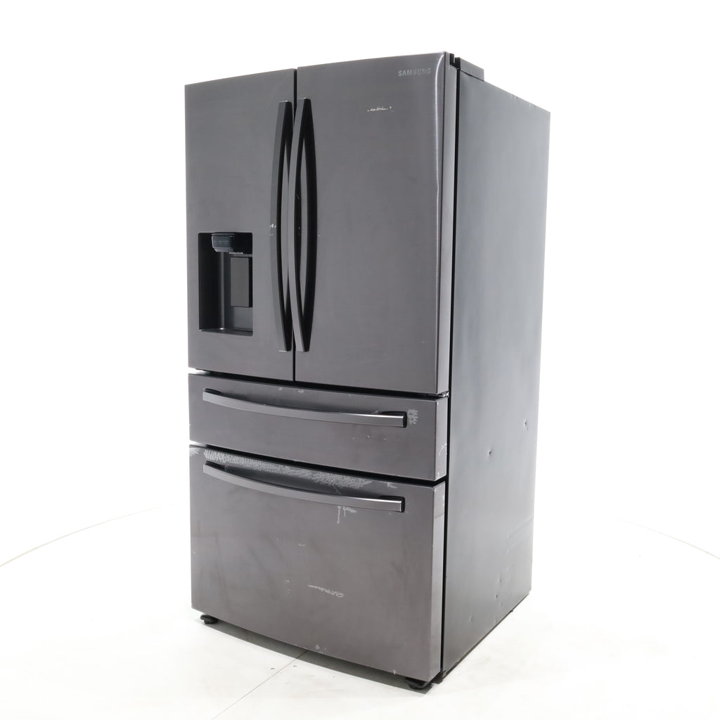 Pictures of Fingerprint-Resistant Black Stainless Steel ENERGY STAR Samsung 28 cu. ft. 4 Door French Door Refrigerator with FlexZone Drawer - Scratch & Dent - Moderate - Neu Appliance Outlet - Discount Appliance Outlet in Austin, Tx