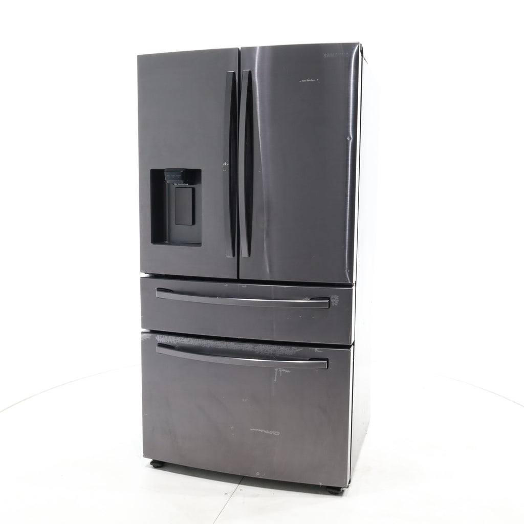 Pictures of Fingerprint-Resistant Black Stainless Steel ENERGY STAR Samsung 28 cu. ft. 4 Door French Door Refrigerator with FlexZone Drawer - Scratch & Dent - Moderate - Neu Appliance Outlet - Discount Appliance Outlet in Austin, Tx