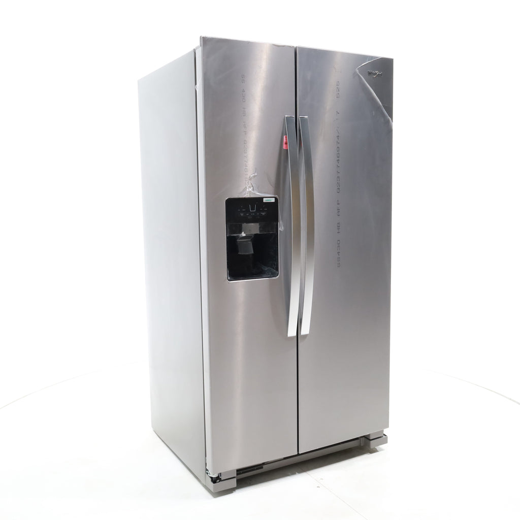 Pictures of Fingerprint-Resistant Stainless Steel Whirlpool 24.5 cu. ft. Side by Side Refrigerator with In Door Ice and Water Dispenser - Scratch & Dent - Minor - Neu Appliance Outlet - Discount Appliance Outlet in Austin, Tx