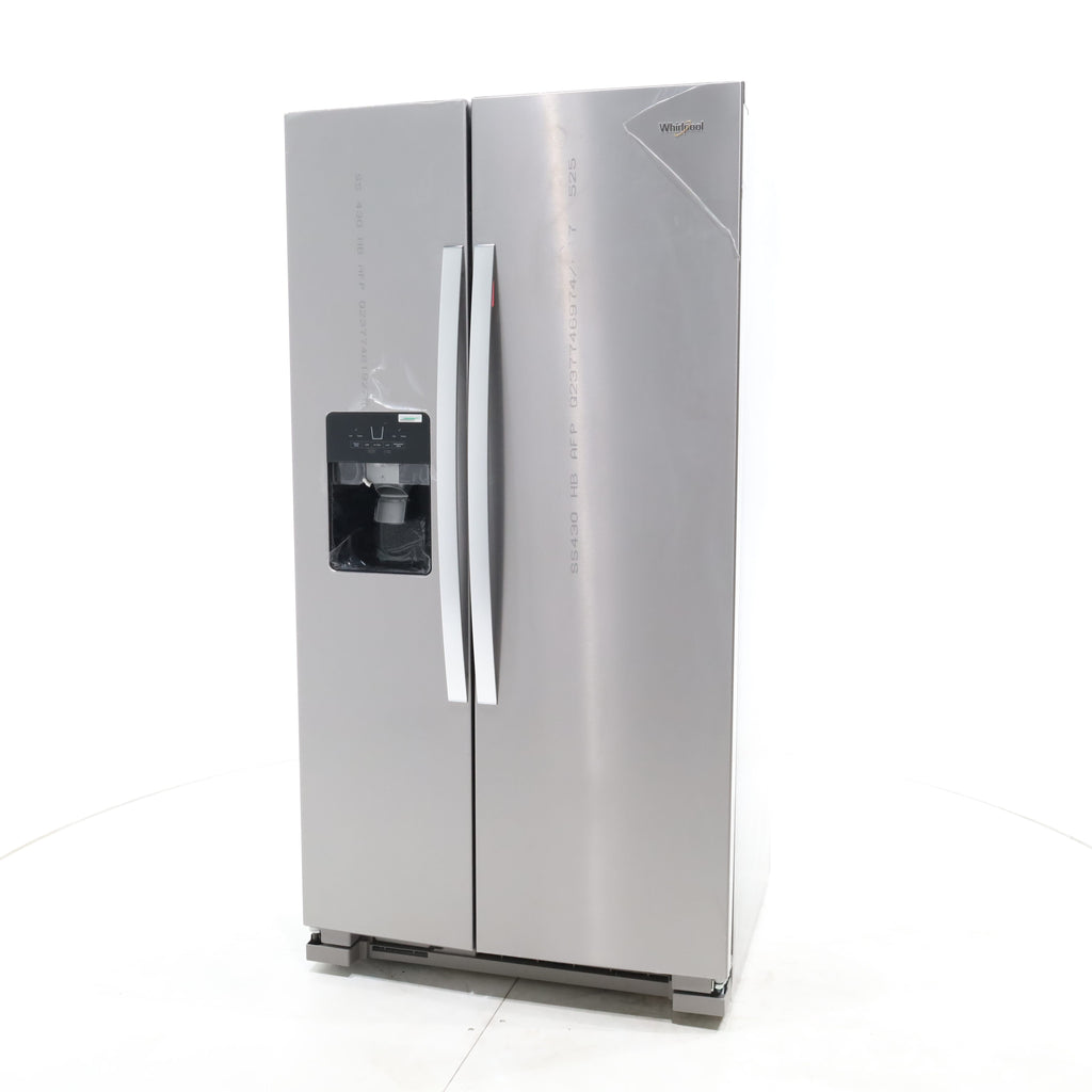 Pictures of Fingerprint-Resistant Stainless Steel Whirlpool 24.5 cu. ft. Side by Side Refrigerator with In Door Ice and Water Dispenser - Scratch & Dent - Minor - Neu Appliance Outlet - Discount Appliance Outlet in Austin, Tx