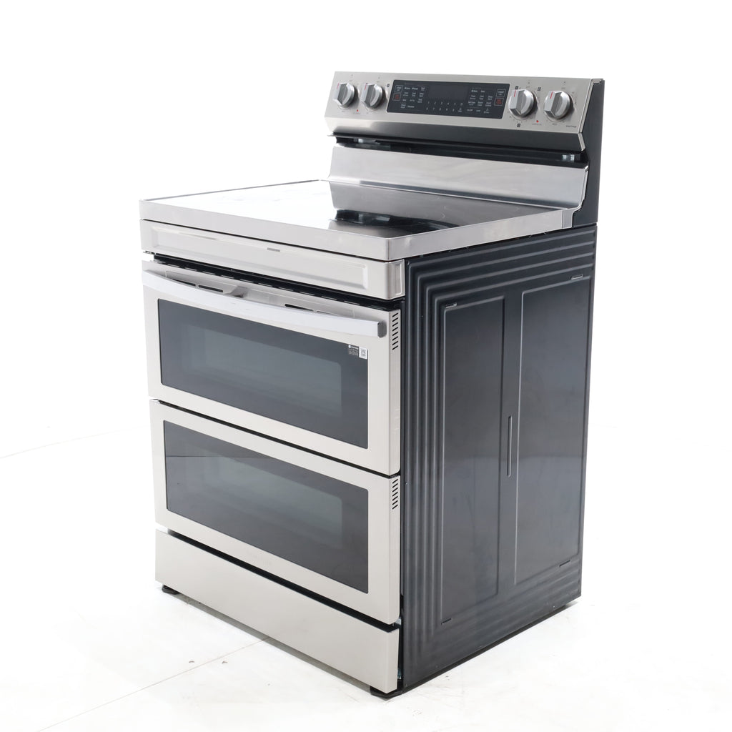 Pictures of Fingerprint Resistant Stainless Steel Samsung Flex Duo 6.3 cu. ft. 5 Heating Element Freestanding Electric Range with Double Oven - Scratch & Dent - Major - Neu Appliance Outlet - Discount Appliance Outlet in Austin, Tx