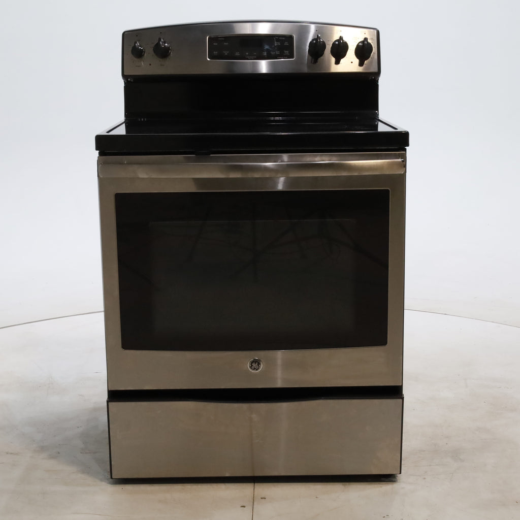 Pictures of Stainless Steel GE 5.30 cu. ft. 4 Heating Element Freestanding Electric Range with Smooth Cooktop - Certified Refurbished - Neu Appliance Outlet - Discount Appliance Outlet in Austin, Tx