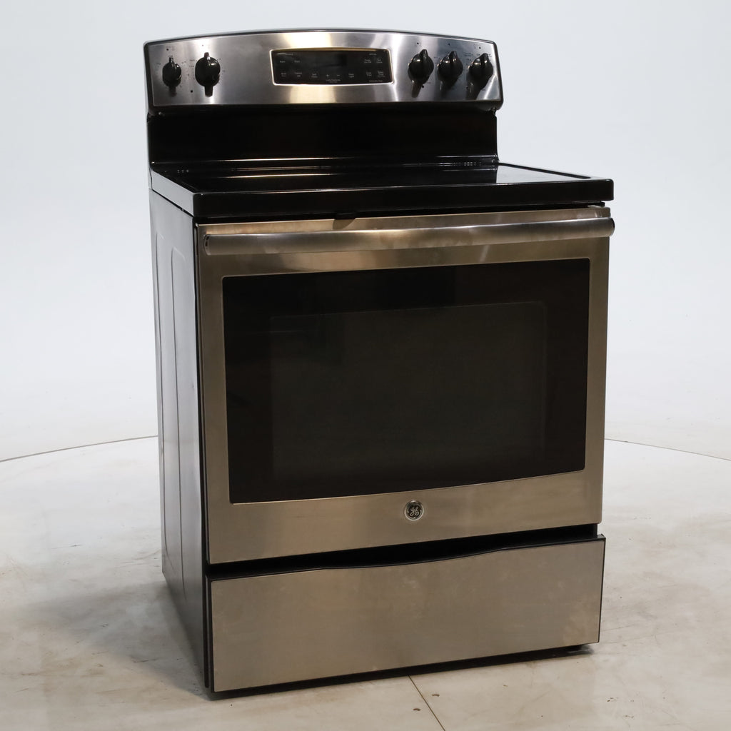 Pictures of Stainless Steel GE 5.30 cu. ft. 4 Heating Element Freestanding Electric Range with Smooth Cooktop - Certified Refurbished - Neu Appliance Outlet - Discount Appliance Outlet in Austin, Tx