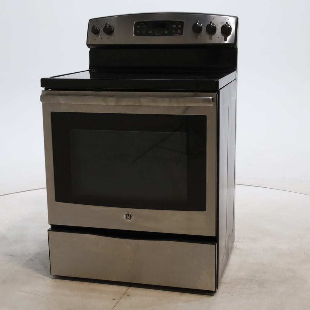 Pictures of Stainless Steel GE 5.30 cu. ft. 4 Heating Element Freestanding Electric Range with Smooth Cooktop - Certified Refurbished - Neu Appliance Outlet - Discount Appliance Outlet in Austin, Tx