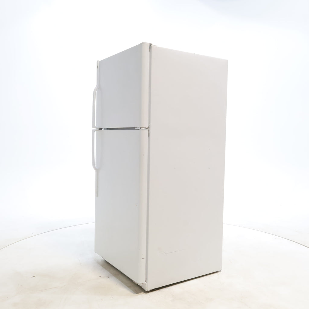 Pictures of White GE 18 cu. ft. Top Freezer Refrigerator with Reversible Hinges - Certified Refurbished - Neu Appliance Outlet - Discount Appliance Outlet in Austin, Tx