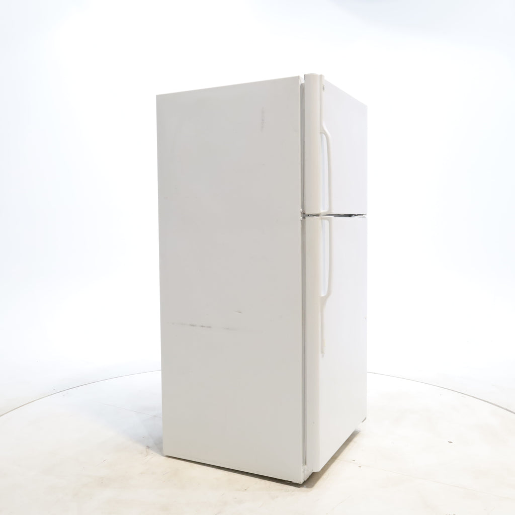 Pictures of White GE 18 cu. ft. Top Freezer Refrigerator with Reversible Hinges - Certified Refurbished - Neu Appliance Outlet - Discount Appliance Outlet in Austin, Tx