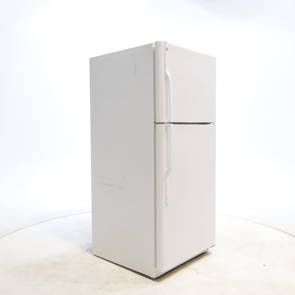 Pictures of White GE 18 cu. ft. Top Freezer Refrigerator with Reversible Hinges - Certified Refurbished - Neu Appliance Outlet - Discount Appliance Outlet in Austin, Tx