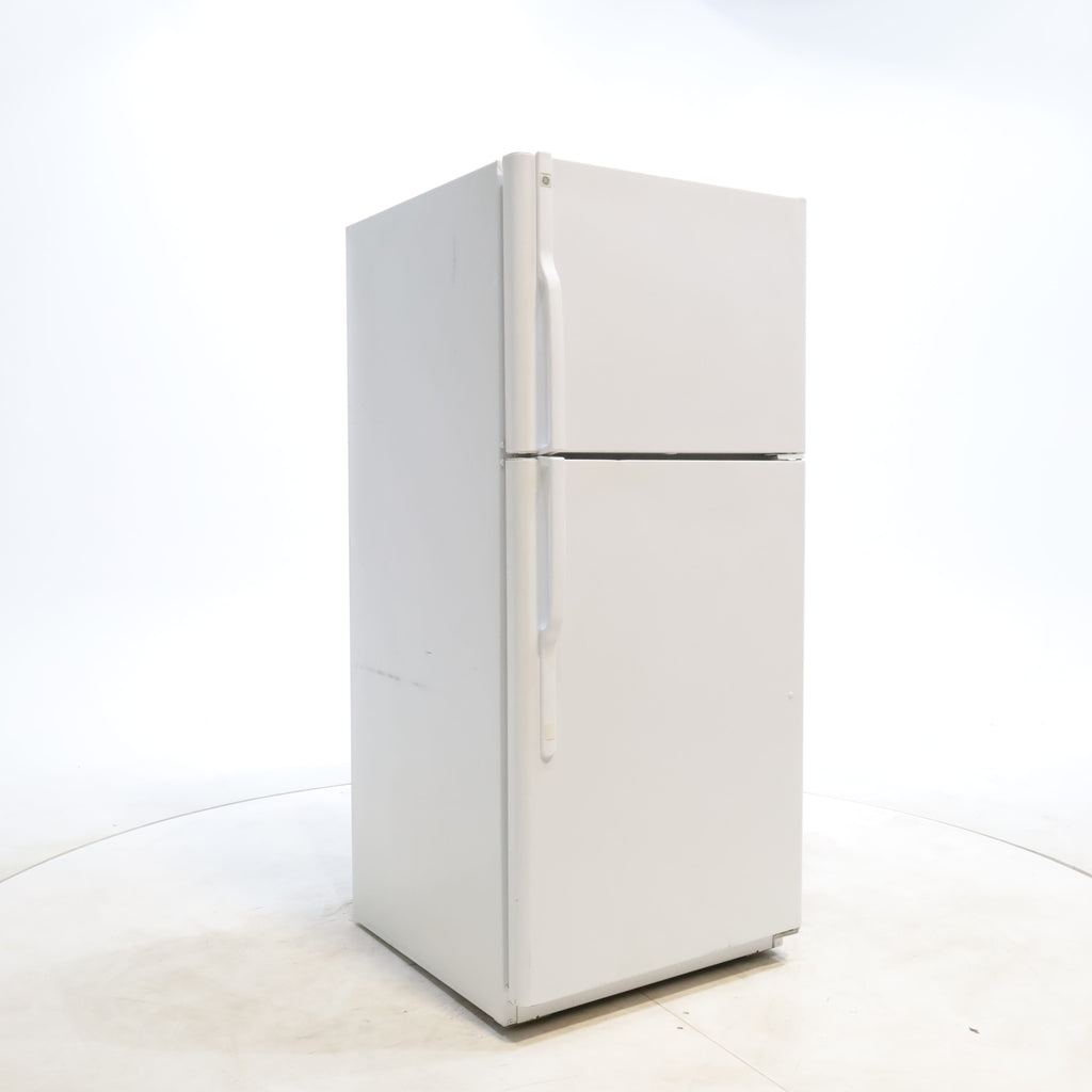 Pictures of White GE 18 cu. ft. Top Freezer Refrigerator with Reversible Hinges - Certified Refurbished - Neu Appliance Outlet - Discount Appliance Outlet in Austin, Tx