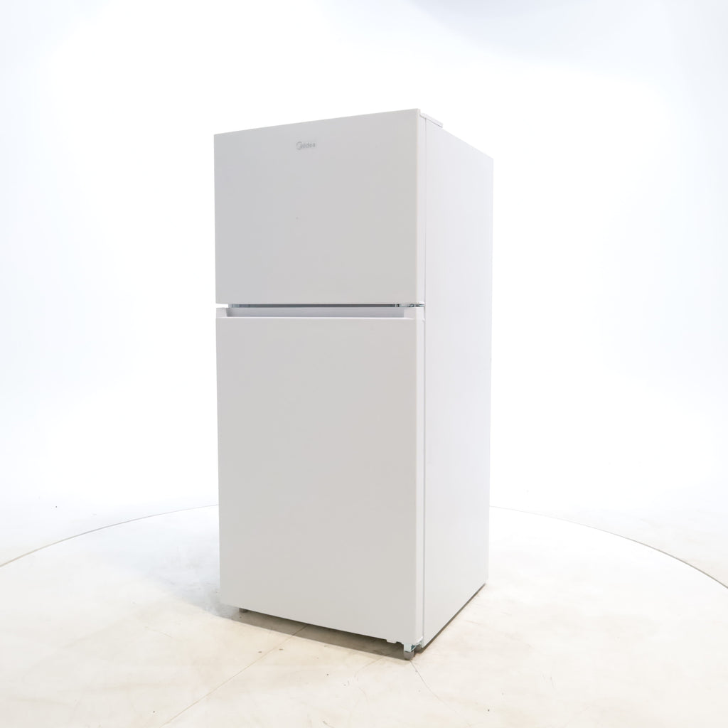 Pictures of White ENERGY STAR Midea 18.1 cu. ft. Top Freezer Refrigerator with Reversible Door - Scratch & Dent - Minor - Neu Appliance Outlet - Discount Appliance Outlet in Austin, Tx