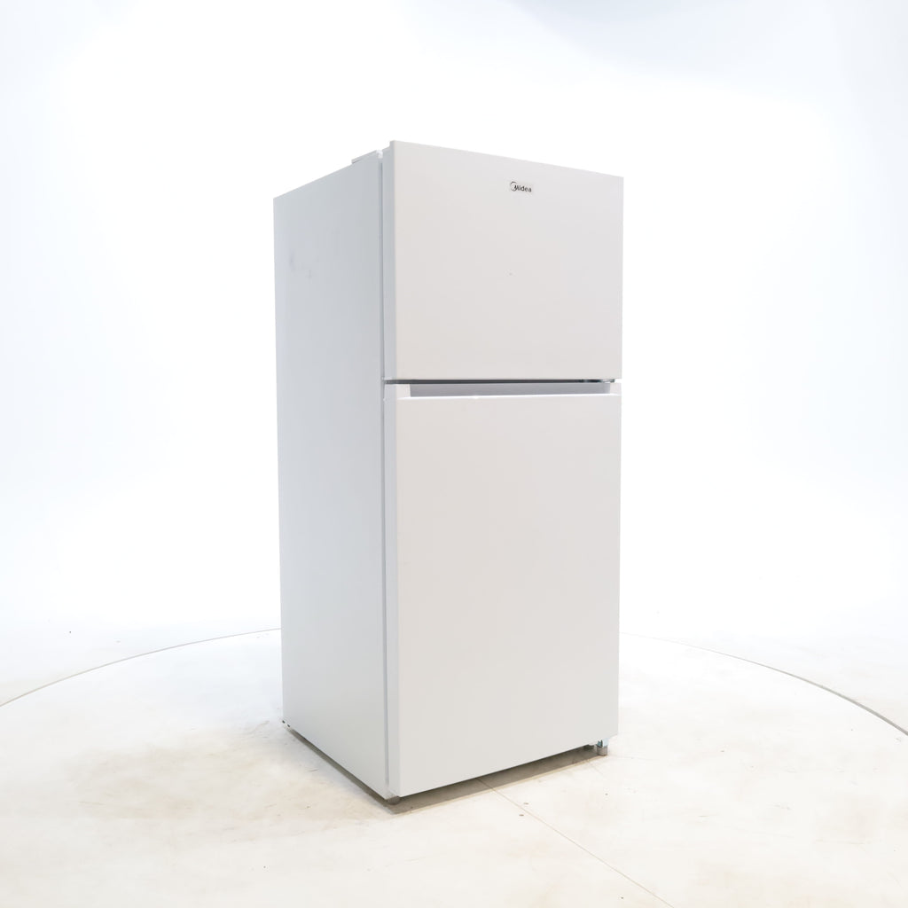 Pictures of White ENERGY STAR Midea 18.1 cu. ft. Top Freezer Refrigerator with Reversible Door - Scratch & Dent - Minor - Neu Appliance Outlet - Discount Appliance Outlet in Austin, Tx