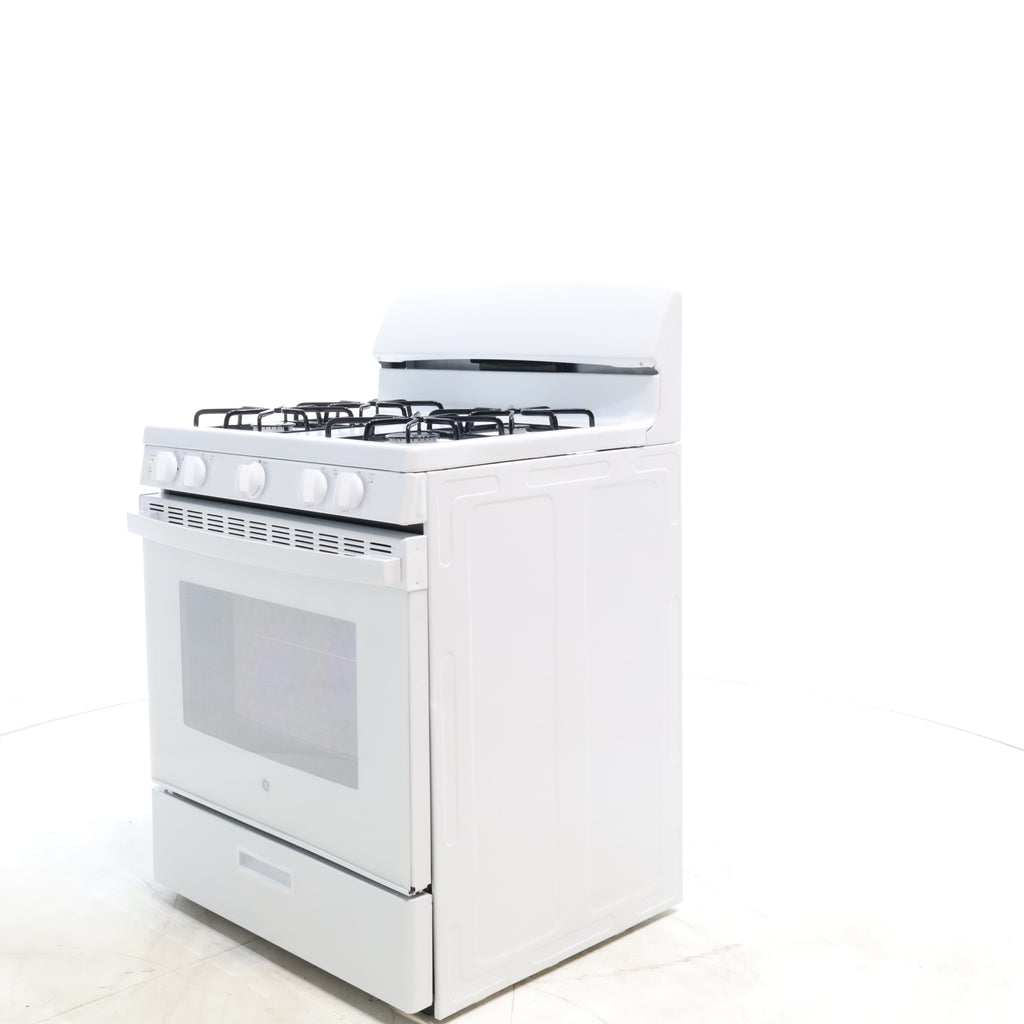 Pictures of White GE 4.8 cu. ft. Freestanding 4 Burner Gas Range with Front Control - Scratch & Dent - Moderate - Neu Appliance Outlet - Discount Appliance Outlet in Austin, Tx