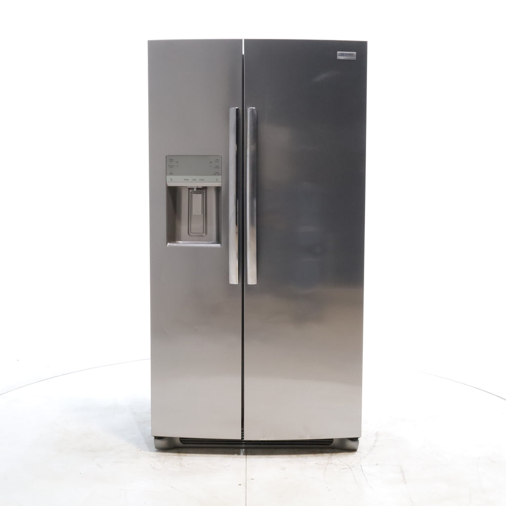 Pictures of Counter Depth Smudge-Proof Stainless Steel ENERGY STAR Frigidaire Gallery 22.3 cu. ft. Side by Side Refrigerator with Exterior Water and Ice Dispenser - Certified Refurbished - Neu Appliance Outlet - Discount Appliance Outlet in Austin, Tx