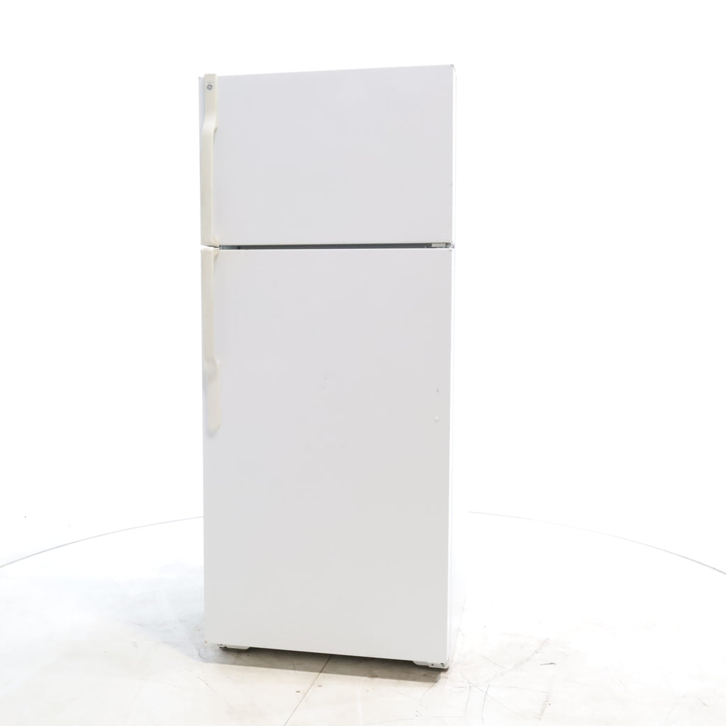 Pictures of White GE 18.2 cu. ft. Top Freezer Refrigerator with Reversible Hinges - Certified Refurbished - Neu Appliance Outlet - Discount Appliance Outlet in Austin, Tx