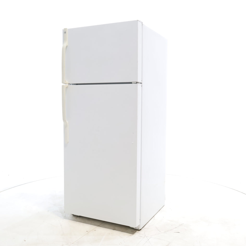 Pictures of White GE 18.2 cu. ft. Top Freezer Refrigerator with Reversible Hinges - Certified Refurbished - Neu Appliance Outlet - Discount Appliance Outlet in Austin, Tx