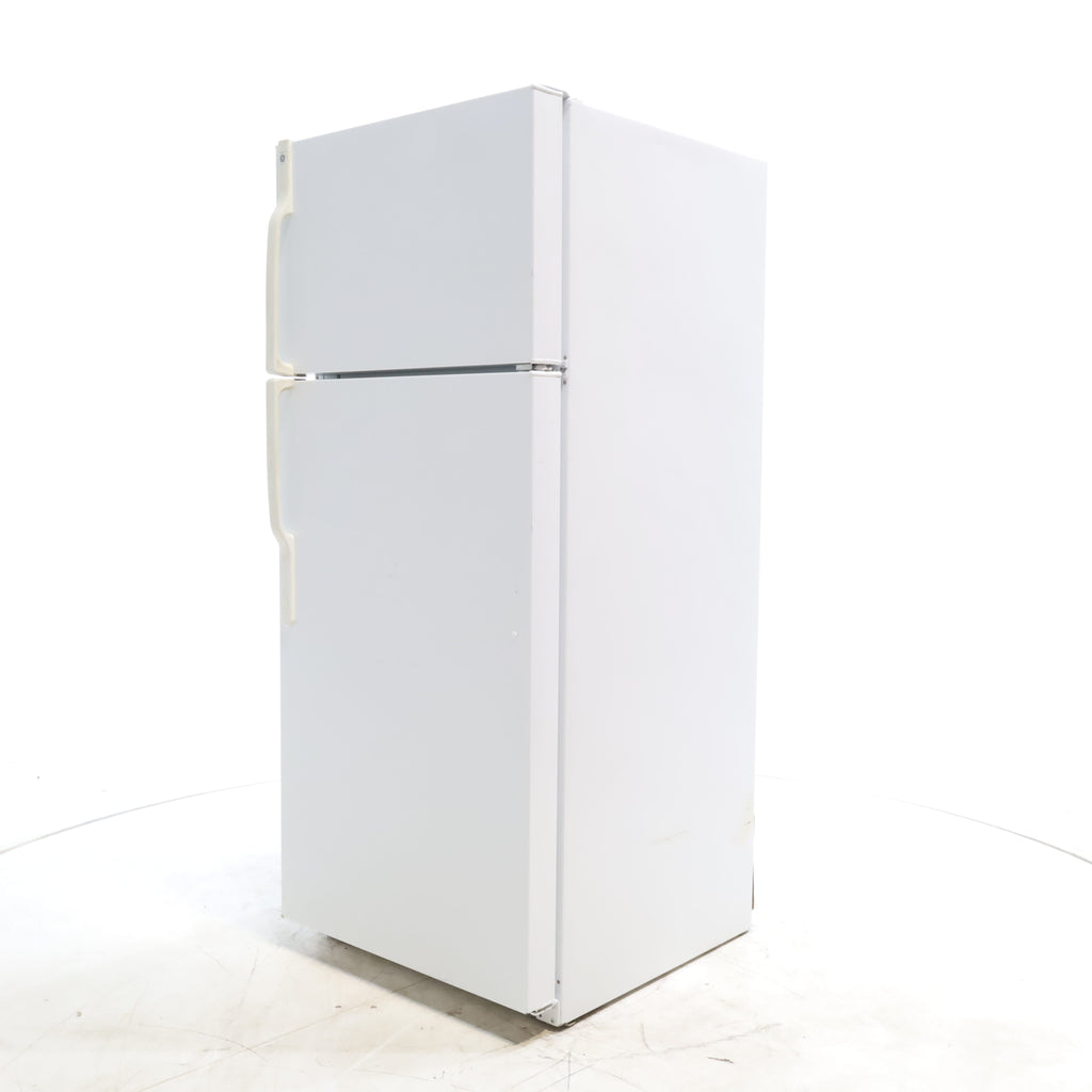 Pictures of White GE 18.2 cu. ft. Top Freezer Refrigerator with Reversible Hinges - Certified Refurbished - Neu Appliance Outlet - Discount Appliance Outlet in Austin, Tx