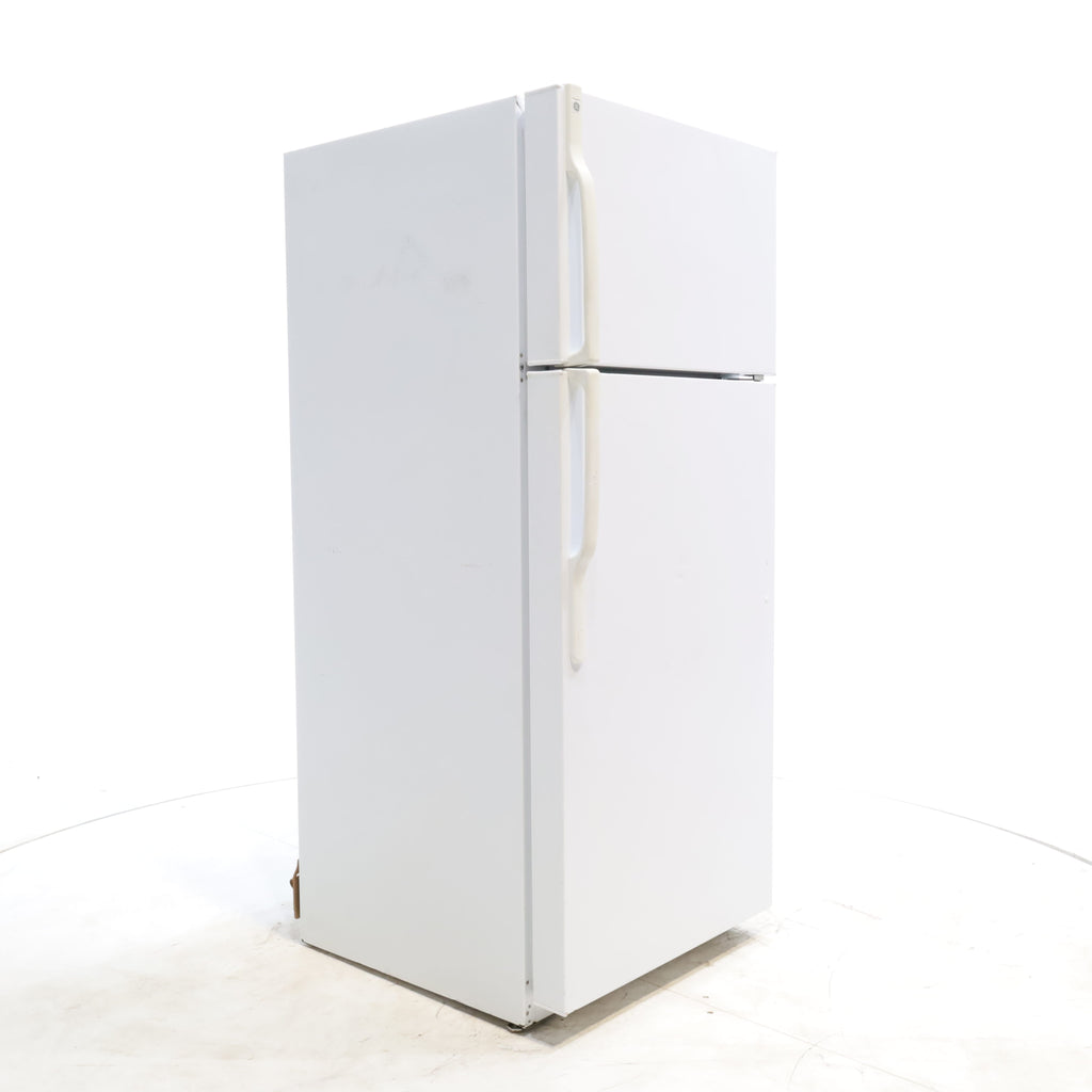 Pictures of White GE 18.2 cu. ft. Top Freezer Refrigerator with Reversible Hinges - Certified Refurbished - Neu Appliance Outlet - Discount Appliance Outlet in Austin, Tx