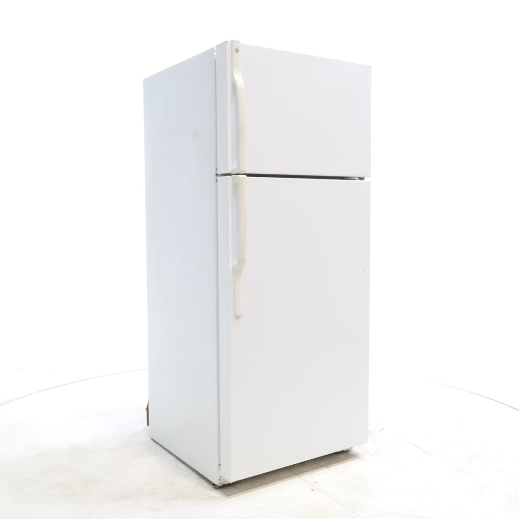 Pictures of White GE 18.2 cu. ft. Top Freezer Refrigerator with Reversible Hinges - Certified Refurbished - Neu Appliance Outlet - Discount Appliance Outlet in Austin, Tx