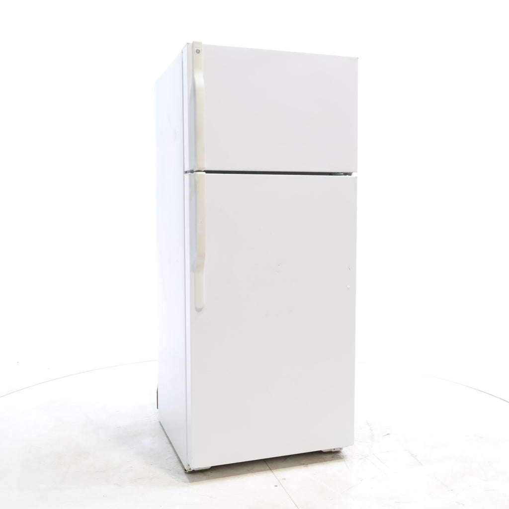 Pictures of White GE 18.2 cu. ft. Top Freezer Refrigerator with Reversible Hinges - Certified Refurbished - Neu Appliance Outlet - Discount Appliance Outlet in Austin, Tx