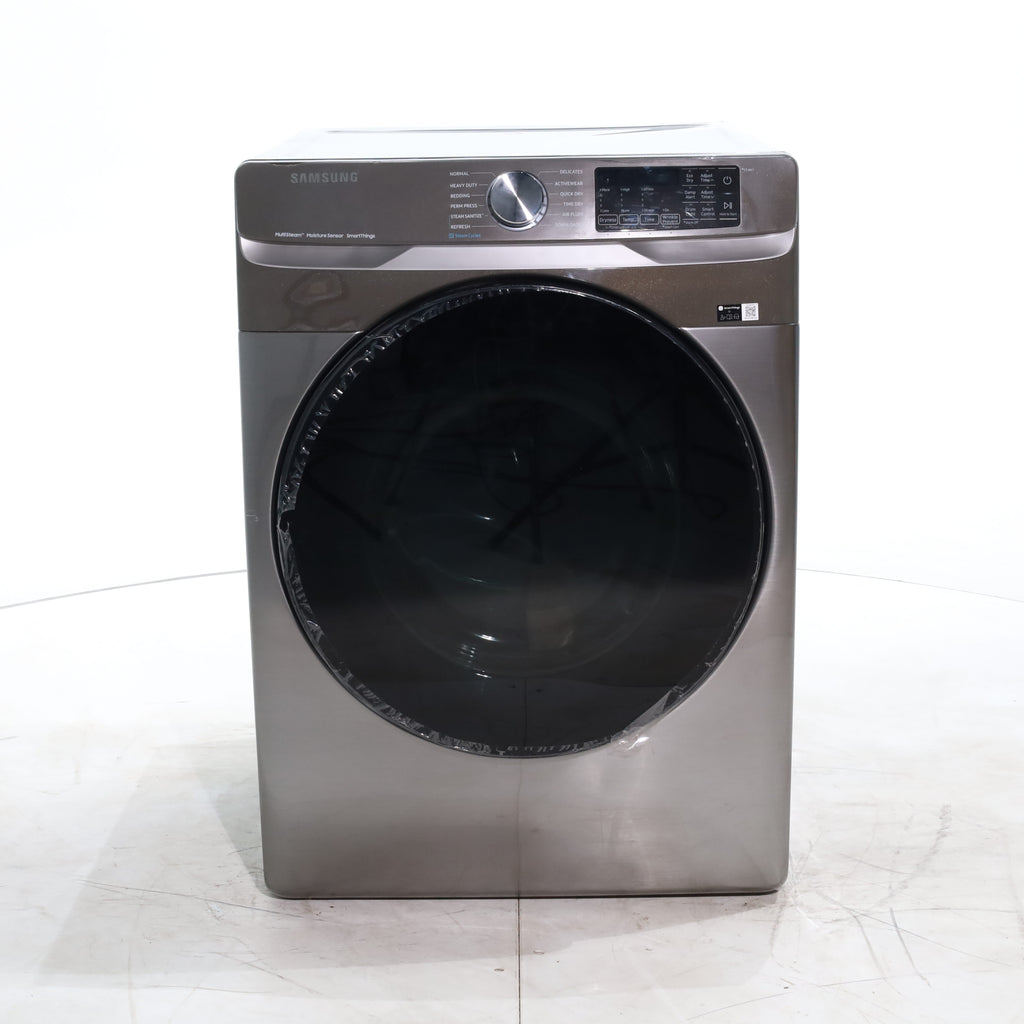 Pictures of Platinum Samsung 7.5 cu. ft. Front Load Electric Dryer with Steam- Scratch & Dent - Moderate - Neu Appliance Outlet - Discount Appliance Outlet in Austin, Tx