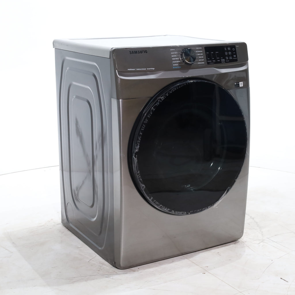 Pictures of Platinum Samsung 7.5 cu. ft. Front Load Electric Dryer with Steam- Scratch & Dent - Moderate - Neu Appliance Outlet - Discount Appliance Outlet in Austin, Tx