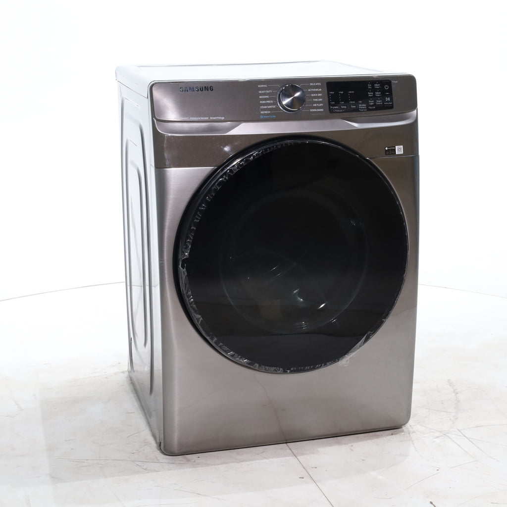 Pictures of Platinum Samsung 7.5 cu. ft. Front Load Electric Dryer with Steam- Scratch & Dent - Moderate - Neu Appliance Outlet - Discount Appliance Outlet in Austin, Tx