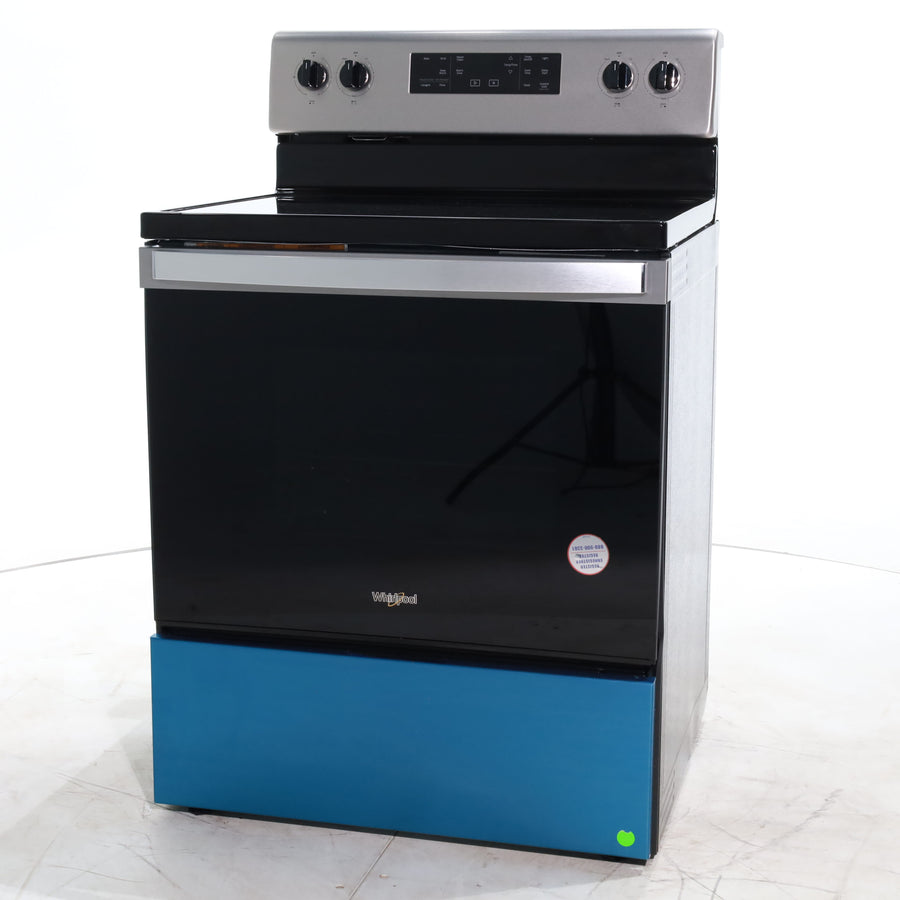 Fingerprint Resistant Stainless Steel Whirlpool 5.3 cu. ft. Freestanding 5 Heating Element Smooth Cooktop Electric Range with Frozen Bake Technology Scratch & Dent - Minor