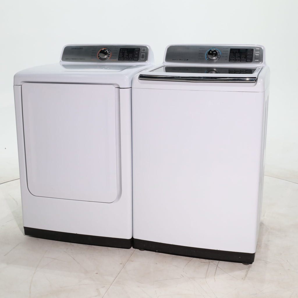 Pictures of ENERGY STAR Samsung 5.0 cu. ft. Top Load Washer with Smart Care and 7.4 cu. ft. Electric Dryer with Steam - Certified Refurbished - Neu Appliance Outlet - Discount Appliance Outlet in Austin, Tx