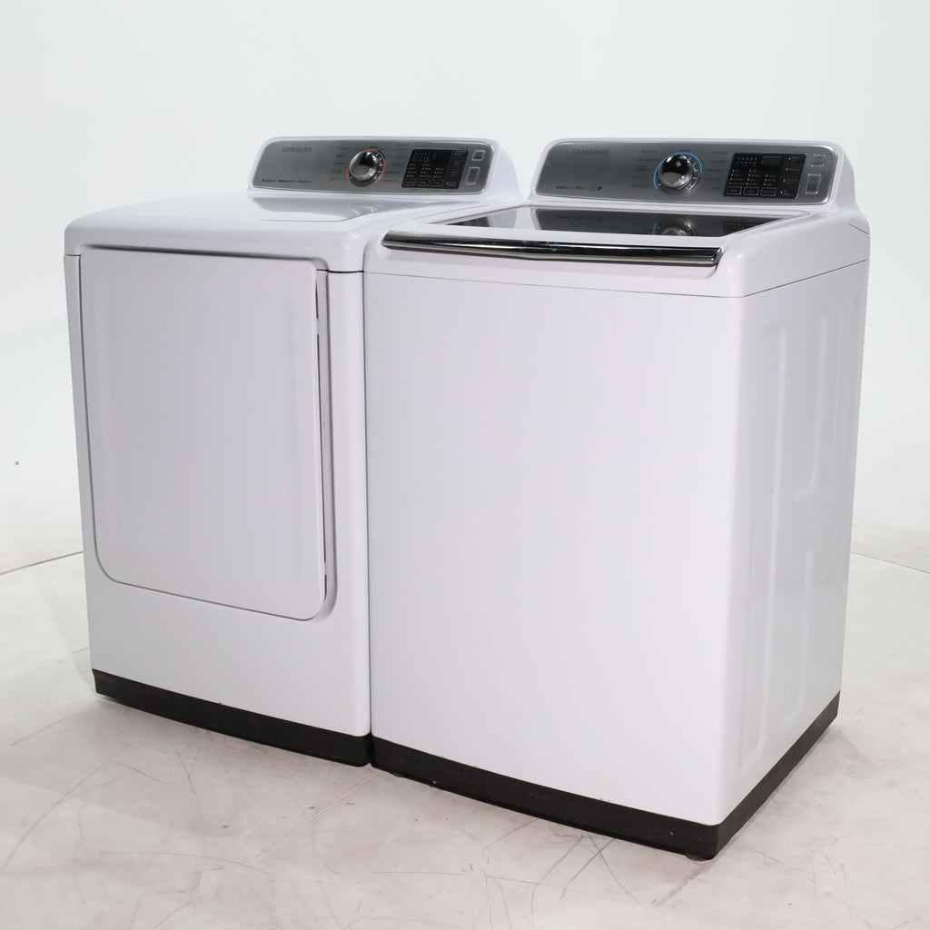 Pictures of ENERGY STAR Samsung 5.0 cu. ft. Top Load Washer with Smart Care and 7.4 cu. ft. Electric Dryer with Steam - Certified Refurbished - Neu Appliance Outlet - Discount Appliance Outlet in Austin, Tx