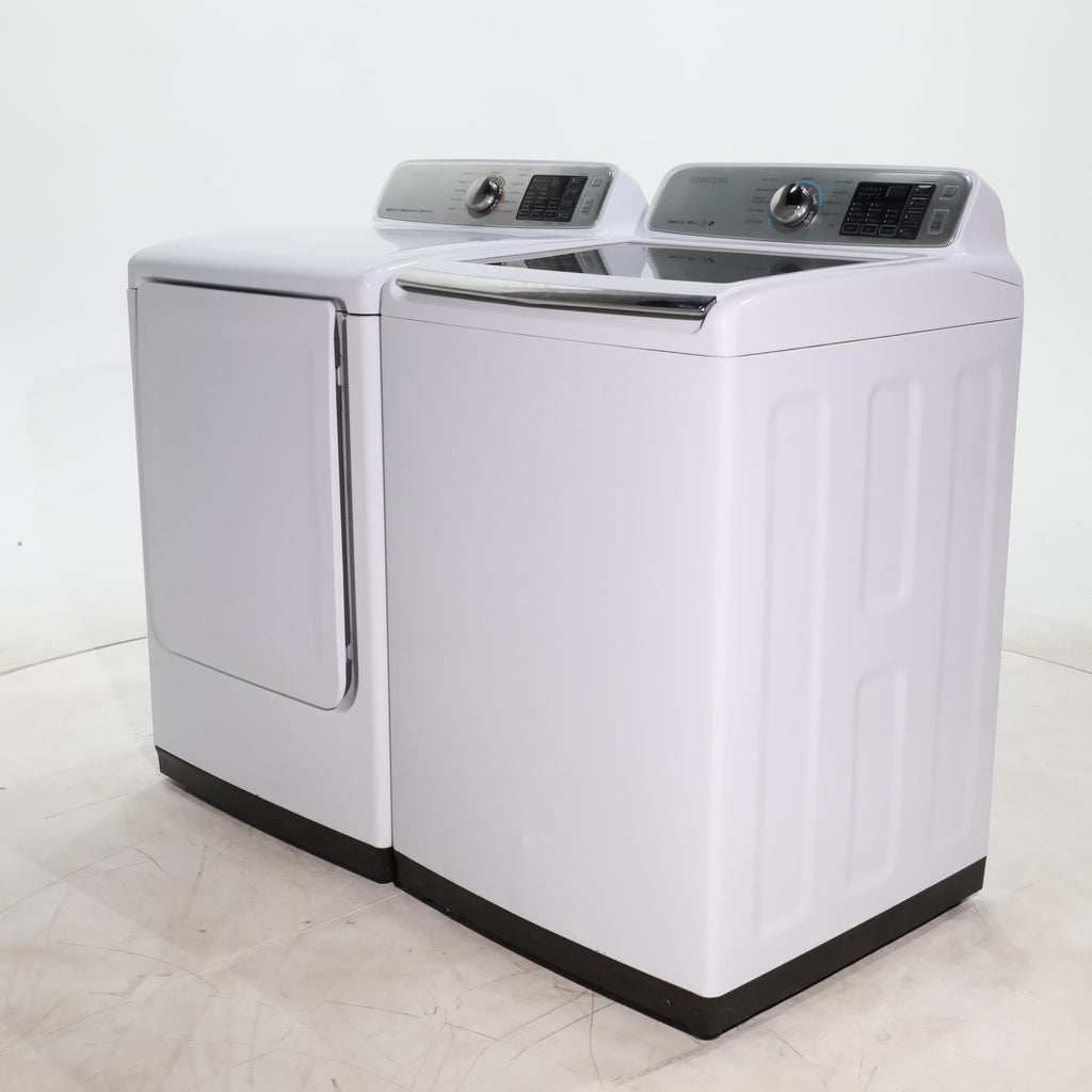 Pictures of ENERGY STAR Samsung 5.0 cu. ft. Top Load Washer with Smart Care and 7.4 cu. ft. Electric Dryer with Steam - Certified Refurbished - Neu Appliance Outlet - Discount Appliance Outlet in Austin, Tx