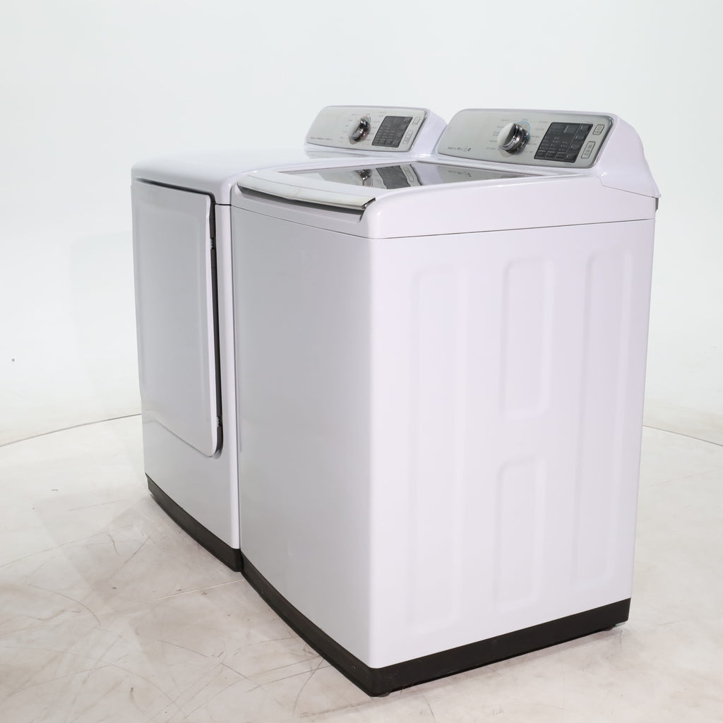 Pictures of ENERGY STAR Samsung 5.0 cu. ft. Top Load Washer with Smart Care and 7.4 cu. ft. Electric Dryer with Steam - Certified Refurbished - Neu Appliance Outlet - Discount Appliance Outlet in Austin, Tx