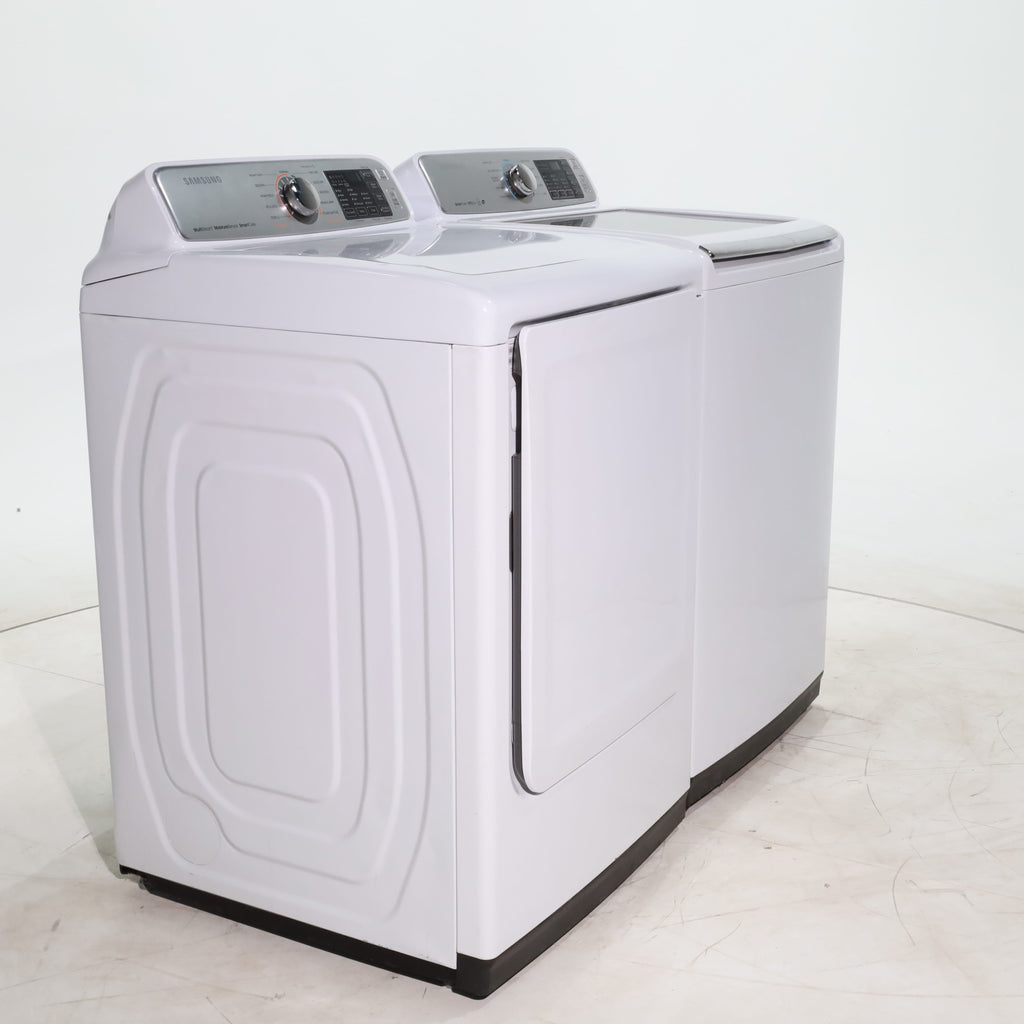 Pictures of ENERGY STAR Samsung 5.0 cu. ft. Top Load Washer with Smart Care and 7.4 cu. ft. Electric Dryer with Steam - Certified Refurbished - Neu Appliance Outlet - Discount Appliance Outlet in Austin, Tx