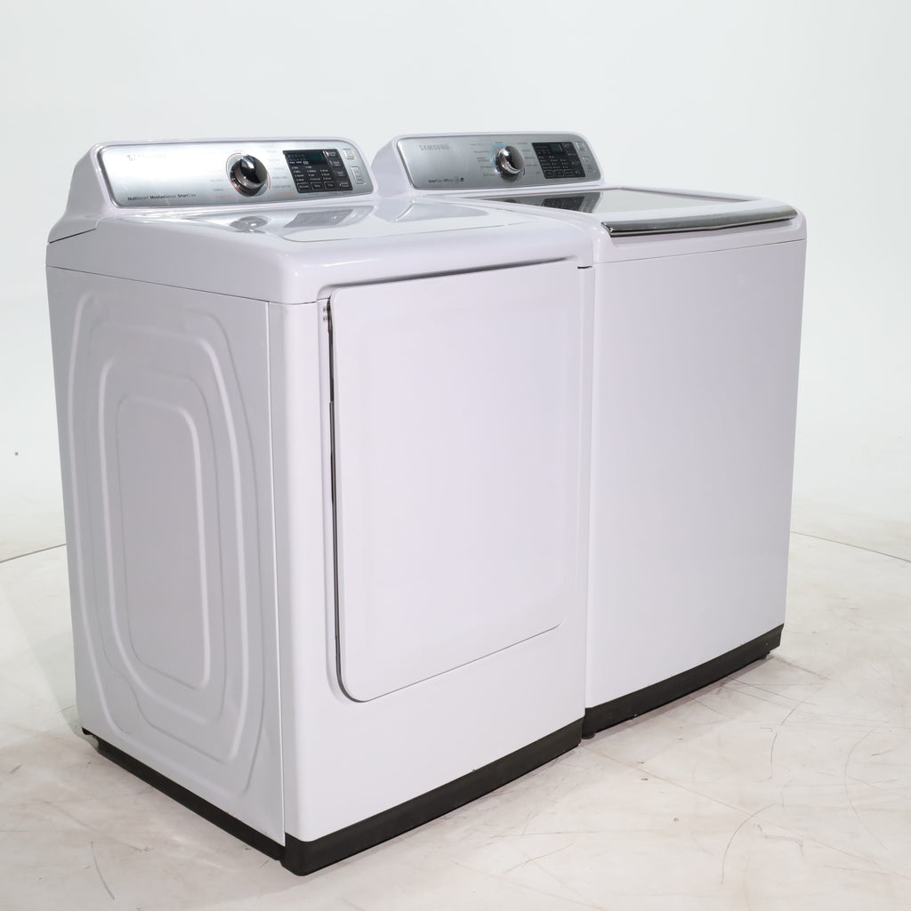 Pictures of ENERGY STAR Samsung 5.0 cu. ft. Top Load Washer with Smart Care and 7.4 cu. ft. Electric Dryer with Steam - Certified Refurbished - Neu Appliance Outlet - Discount Appliance Outlet in Austin, Tx