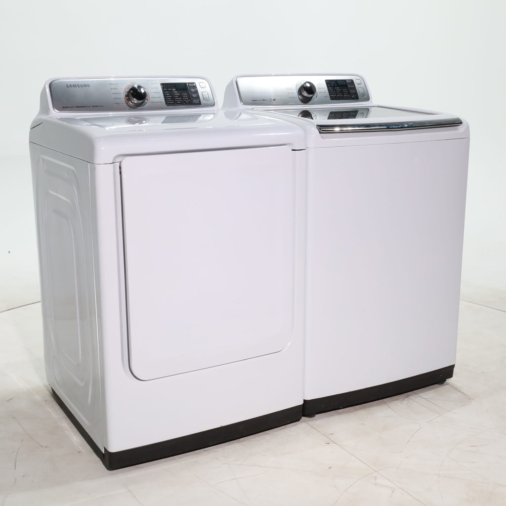 Pictures of ENERGY STAR Samsung 5.0 cu. ft. Top Load Washer with Smart Care and 7.4 cu. ft. Electric Dryer with Steam - Certified Refurbished - Neu Appliance Outlet - Discount Appliance Outlet in Austin, Tx