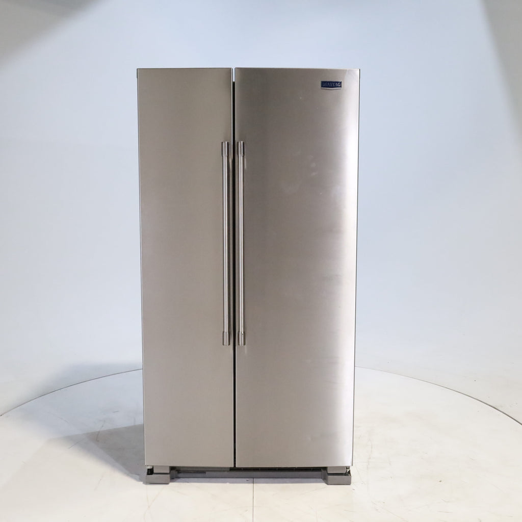 Pictures of Fingerprint Resistant Stainless Steel Maytag 24.9 cu. ft. Side by Side Refrigerator with Non-Dispense Layout - Certified Refurbished - Neu Appliance Outlet - Discount Appliance Outlet in Austin, Tx