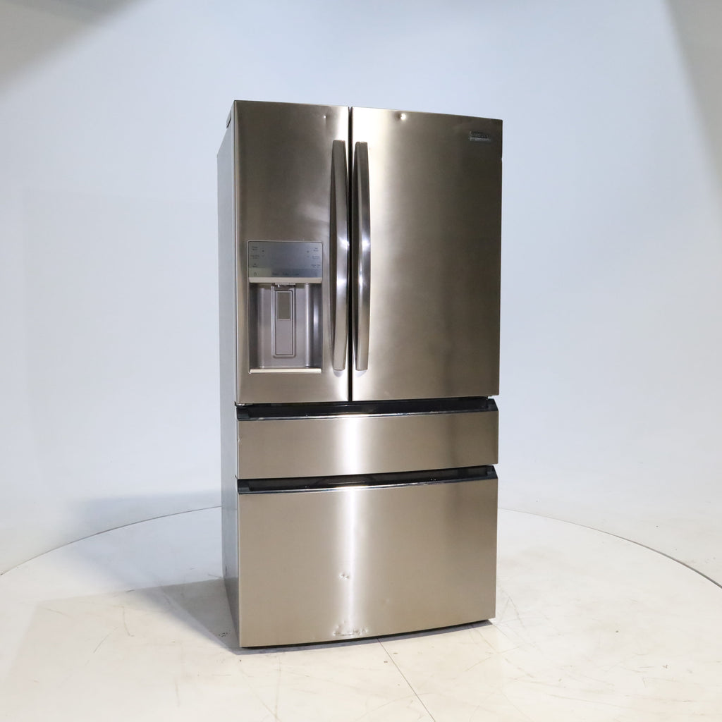 Pictures of Counter-Depth Smudge-Proof Stainless Steel ENERGY STAR Frigidaire Gallery 21.5 cu. ft 4 Door French Door Refrigerator with OpenAccess Door - Scratch & Dent - Moderate - Neu Appliance Outlet - Discount Appliance Outlet in Austin, Tx