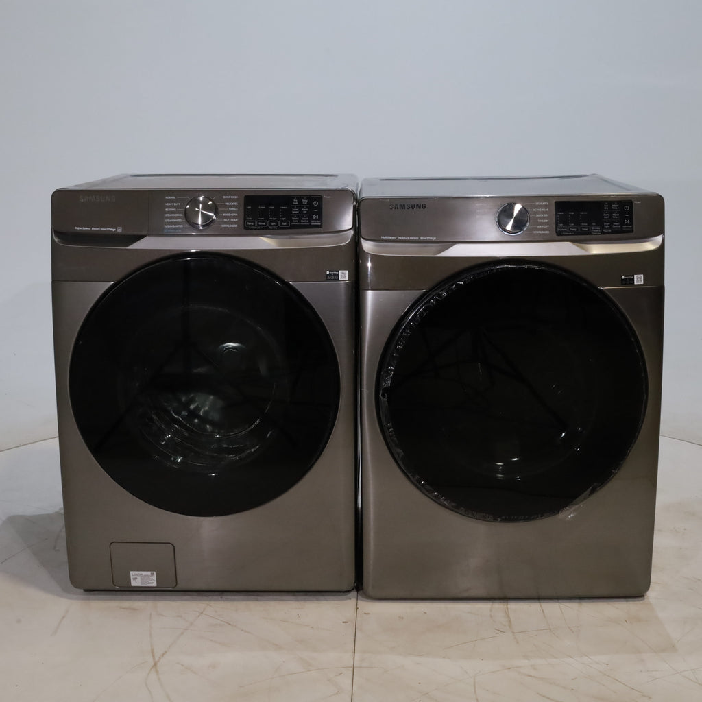 Pictures of Platinum ENERGY STAR Samsung 4.5 cu. ft. Front Load Washer with WiFi Connectivity and 7.5 cu. ft. Front Load Electric Dryer with Steam - Certified Refurbished - Neu Appliance Outlet - Discount Appliance Outlet in Austin, Tx