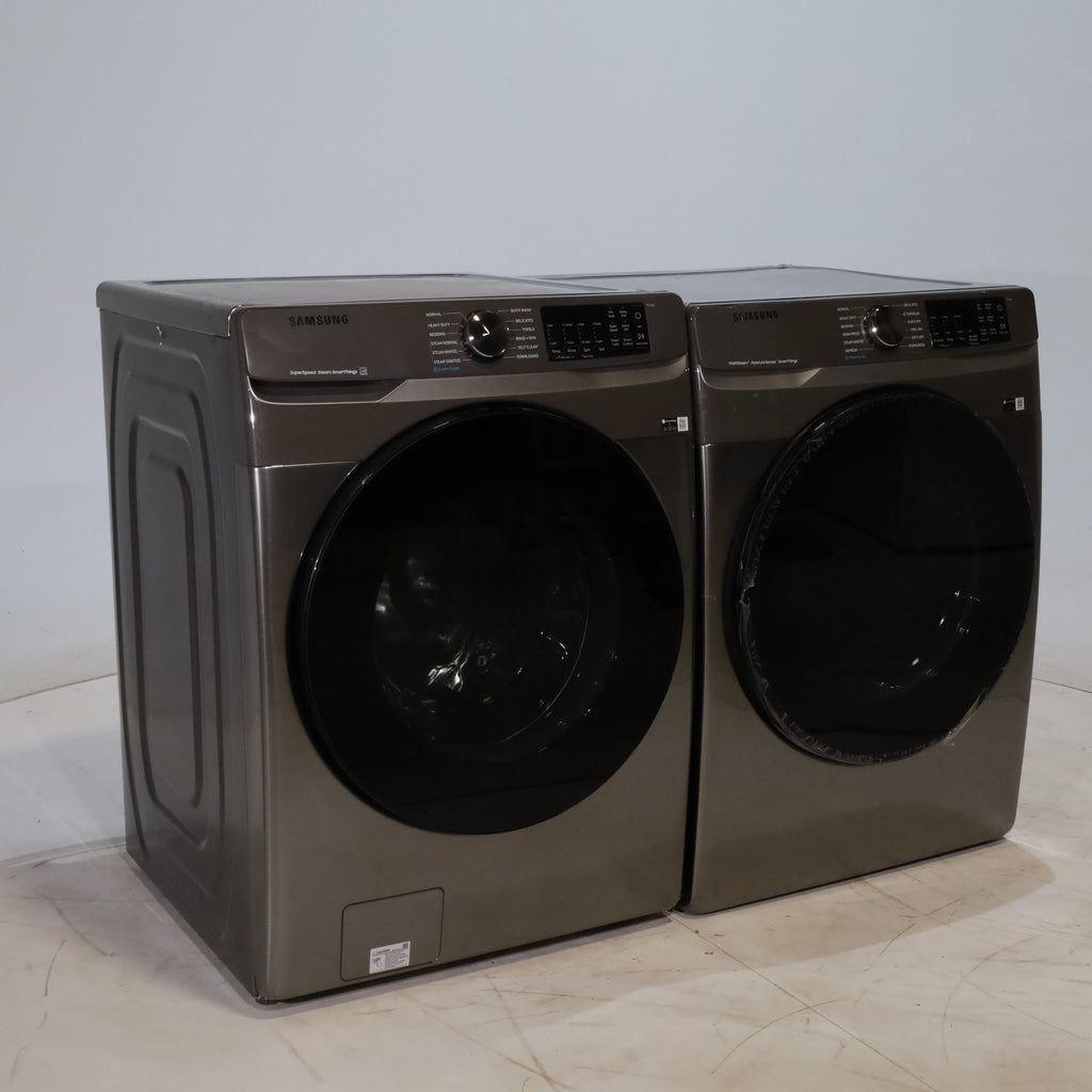 Pictures of Platinum ENERGY STAR Samsung 4.5 cu. ft. Front Load Washer with WiFi Connectivity and 7.5 cu. ft. Front Load Electric Dryer with Steam - Certified Refurbished - Neu Appliance Outlet - Discount Appliance Outlet in Austin, Tx