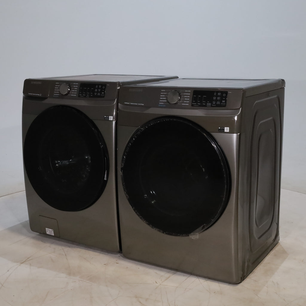 Pictures of Platinum ENERGY STAR Samsung 4.5 cu. ft. Front Load Washer with WiFi Connectivity and 7.5 cu. ft. Front Load Electric Dryer with Steam - Certified Refurbished - Neu Appliance Outlet - Discount Appliance Outlet in Austin, Tx