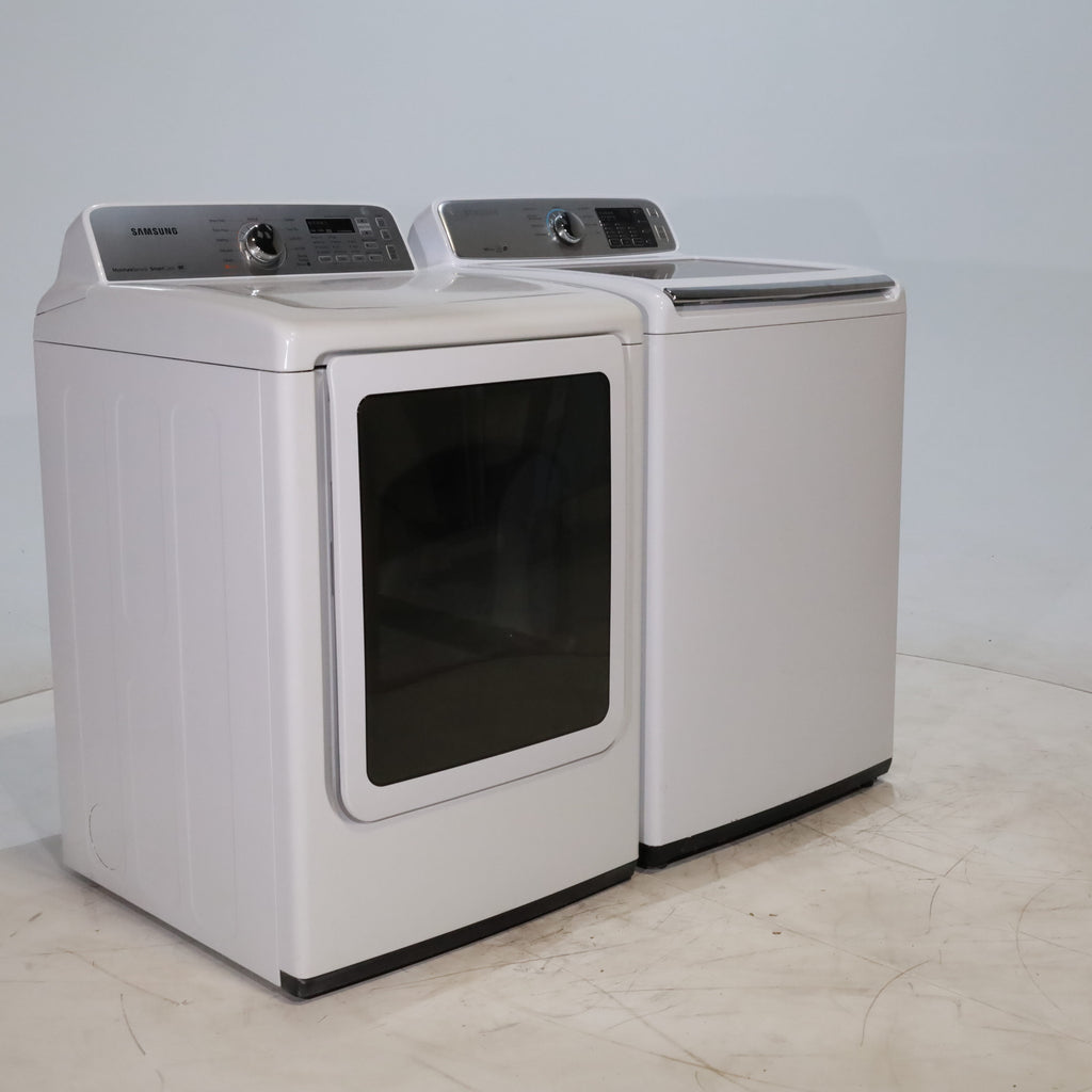 Pictures of ENERGY STAR Samsung 4.5 cu. ft. Top Load Washing Machine with Deep Fill and 7.3 cu. ft. Electric Dryer with Smart Care - Scratch & Dent - Minor - Neu Appliance Outlet - Discount Appliance Outlet in Austin, Tx