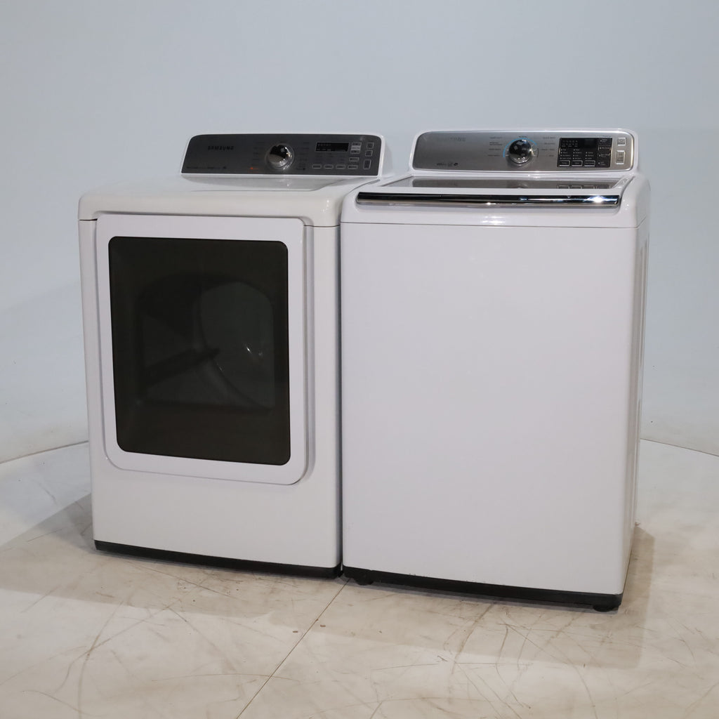 Pictures of ENERGY STAR Samsung 4.5 cu. ft. Top Load Washing Machine with Deep Fill and 7.3 cu. ft. Electric Dryer with Smart Care - Scratch & Dent - Minor - Neu Appliance Outlet - Discount Appliance Outlet in Austin, Tx