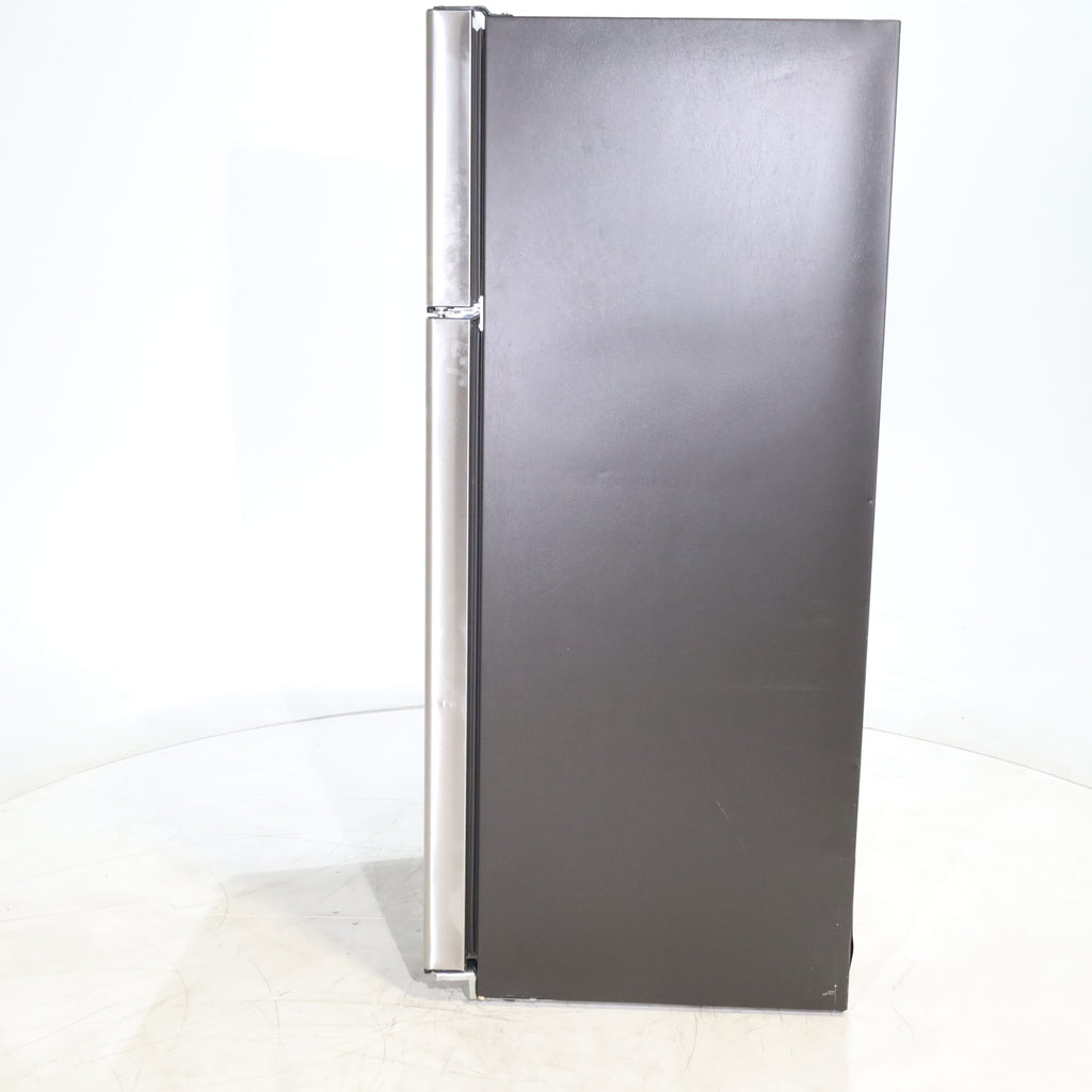 Pictures of 28" Wide Stainless Steel ENERGY STAR GE 17.5 cu. ft. Top Freezer Refrigerator with Reversible Door - Scratch & Dent - Minor - Neu Appliance Outlet - Discount Appliance Outlet in Austin, Tx