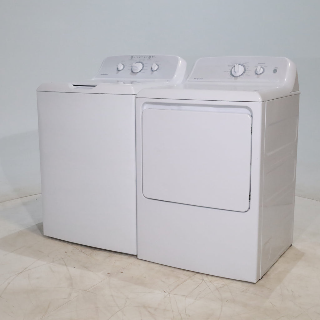 Pictures of Hotpoint 3.8 cu. ft. Top Load Washing Machine with Stainless Steel Basket and 6.2 cu. ft. Gas Dryer with 120 ft. Venting Capability - Scratch & Dent - Minor - Neu Appliance Outlet - Discount Appliance Outlet in Austin, Tx