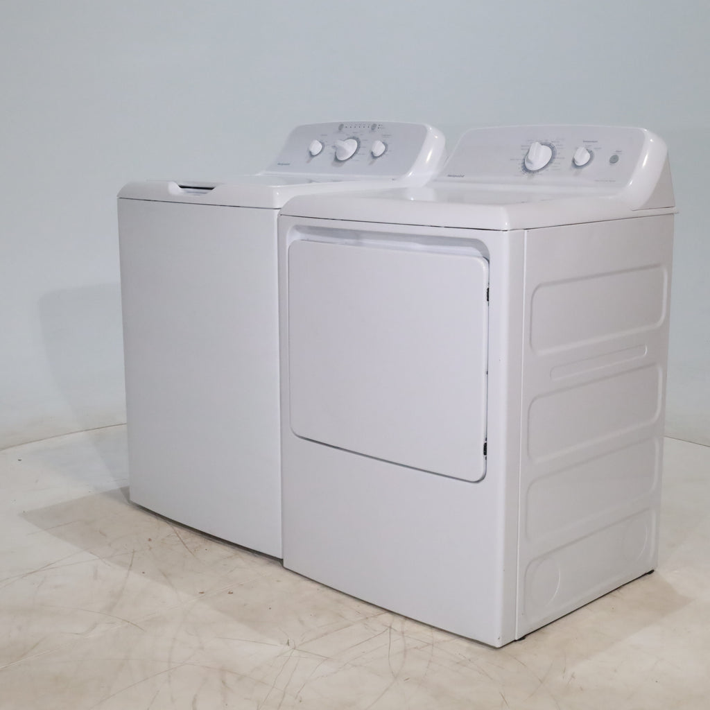 Pictures of Hotpoint 3.8 cu. ft. Top Load Washing Machine with Stainless Steel Basket and 6.2 cu. ft. Gas Dryer with 120 ft. Venting Capability - Scratch & Dent - Minor - Neu Appliance Outlet - Discount Appliance Outlet in Austin, Tx