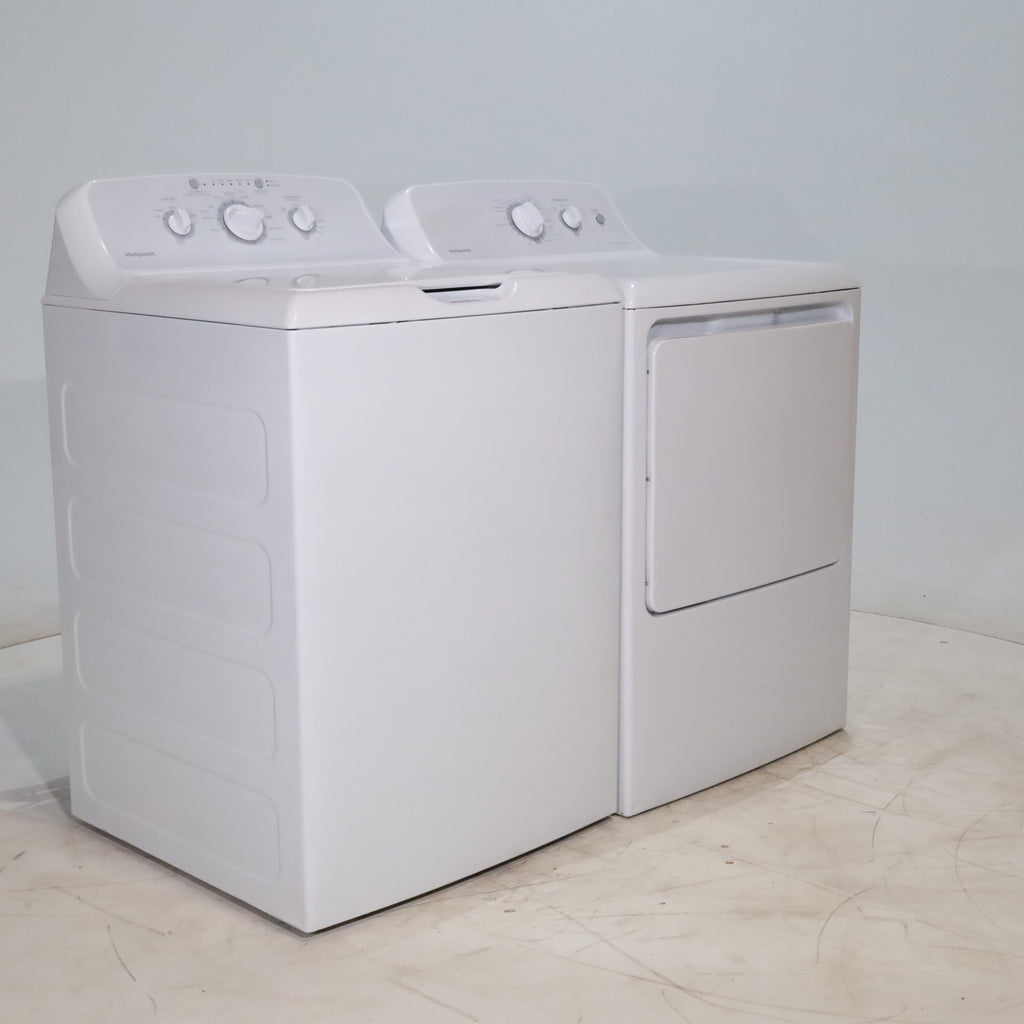 Pictures of Hotpoint 3.8 cu. ft. Top Load Washing Machine with Stainless Steel Basket and 6.2 cu. ft. Gas Dryer with 120 ft. Venting Capability - Scratch & Dent - Minor - Neu Appliance Outlet - Discount Appliance Outlet in Austin, Tx