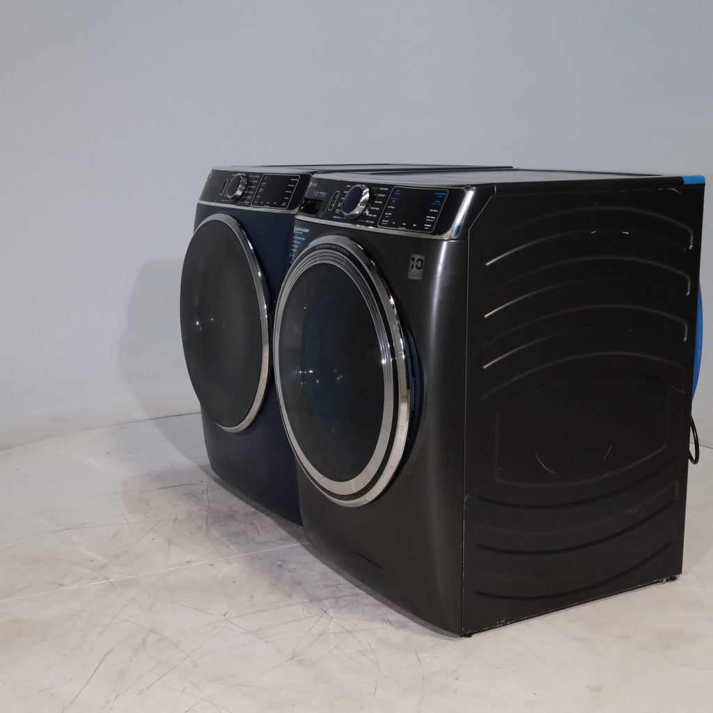 Pictures of Carbon Graphite ENERGY STAR GE 5.3 cu. ft. Frontload Washer with Steam and Sapphire Blue 7.8 cu. ft. Smart Front Load Electric Dryer with PowerSteam - Scratch & Dent - Moderate - Neu Appliance Outlet - Discount Appliance Outlet in Austin, Tx